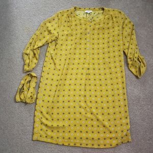 Loft Outlet Floral Roll Sleeve Shirtdress